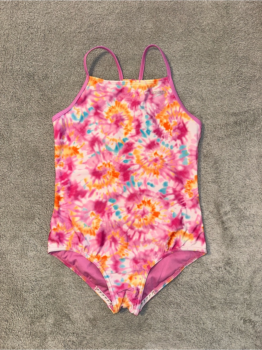 Speedo Girls XL Pink Tie Dye One Piece Swimsuit